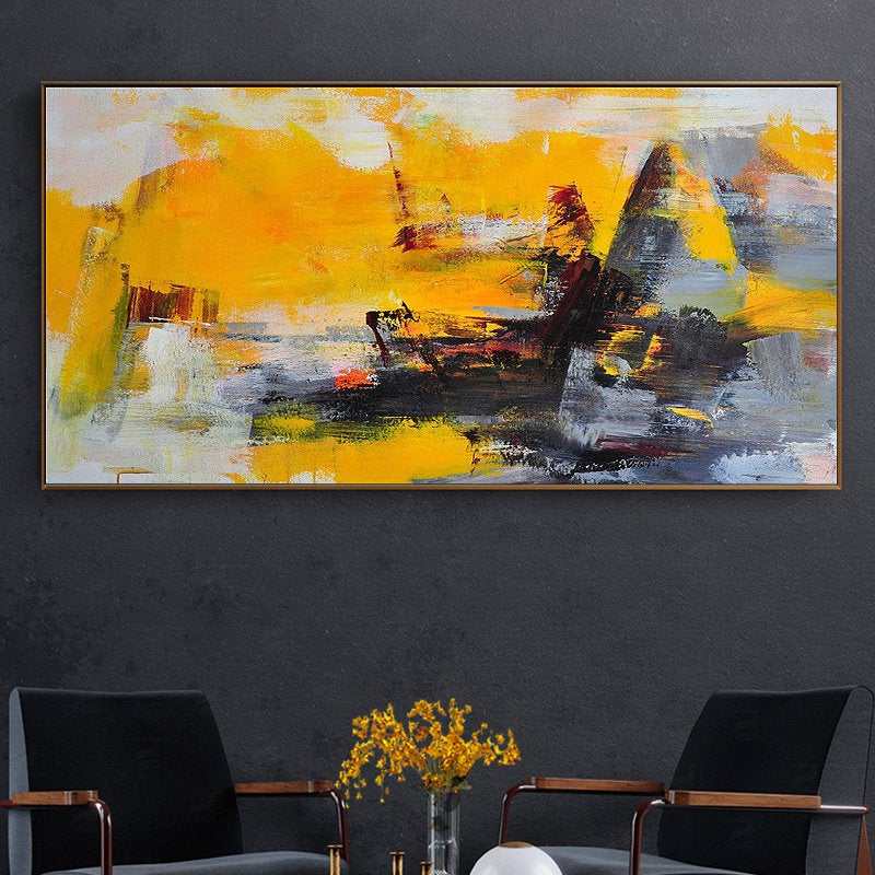 Living Hand-painted Original Modern Gray Entryway Abstract Canvas C02YE